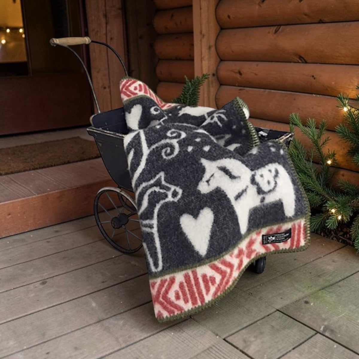 Barnfilt Dalarna svart