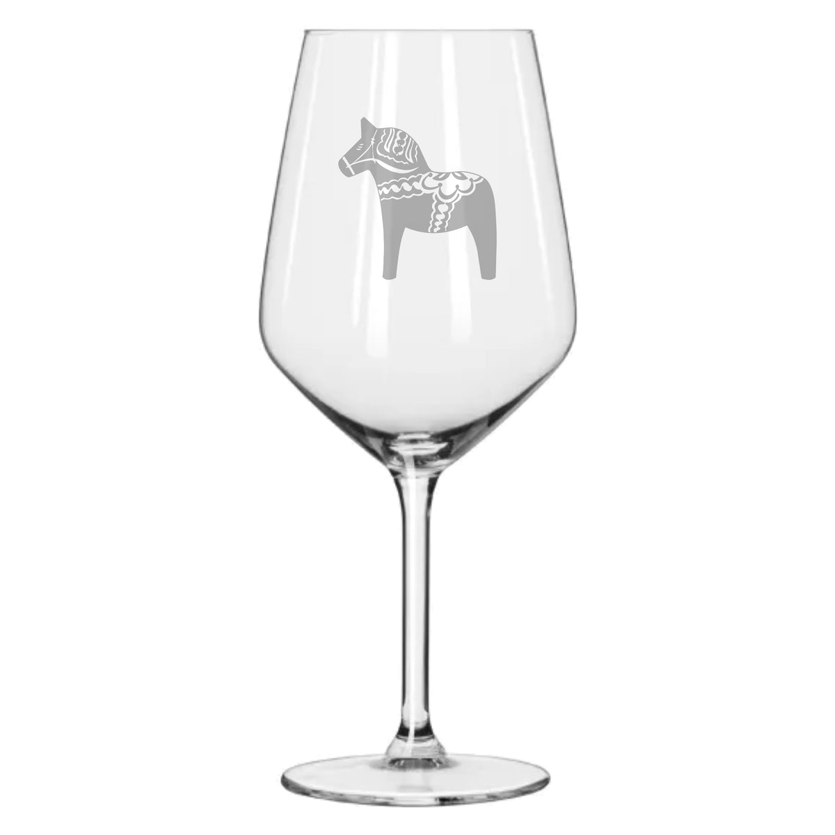 Rödvinsglas Dalahäst
